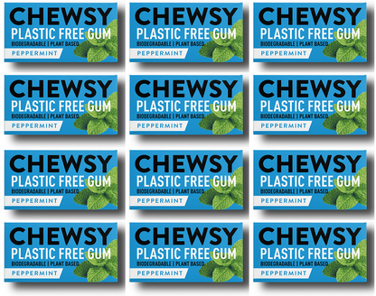 12 x Chewsy Peppermint Plastic Free Gum - 15g