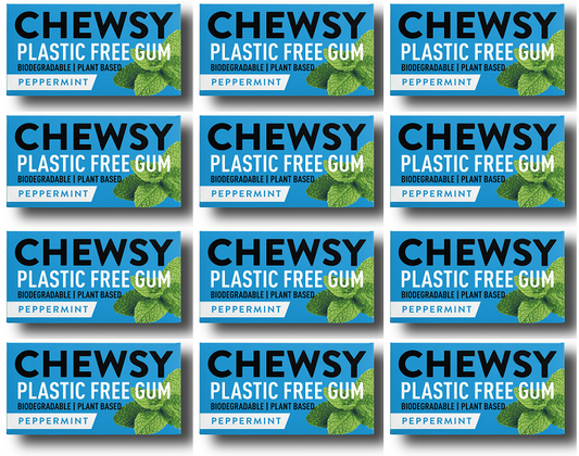12 x Chewsy Peppermint Plastic Free Gum - 15g