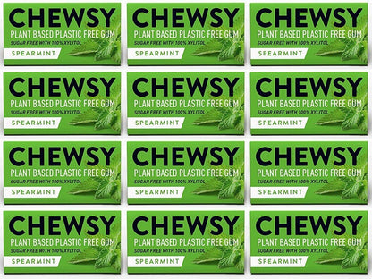 12 x Chewsy Spearmint Plastic Free Gum - 15g