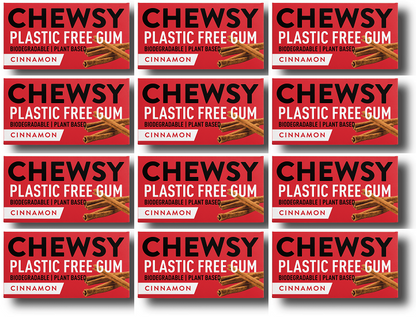 12 x Chewsy Cinnamon Plastic Free Gum - 15g