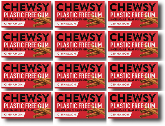 12 x Chewsy Cinnamon Plastic Free Gum - 15g