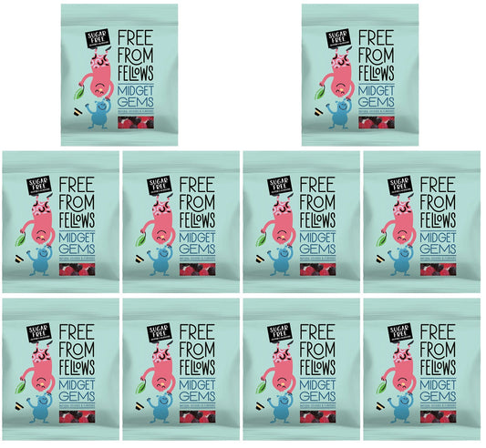 10 x Free From Fellows Midget Gems - 100g