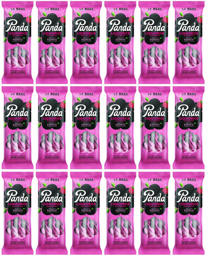 18 x Panda  Natural Raspberry Liquorice Bar 4pk - 128g