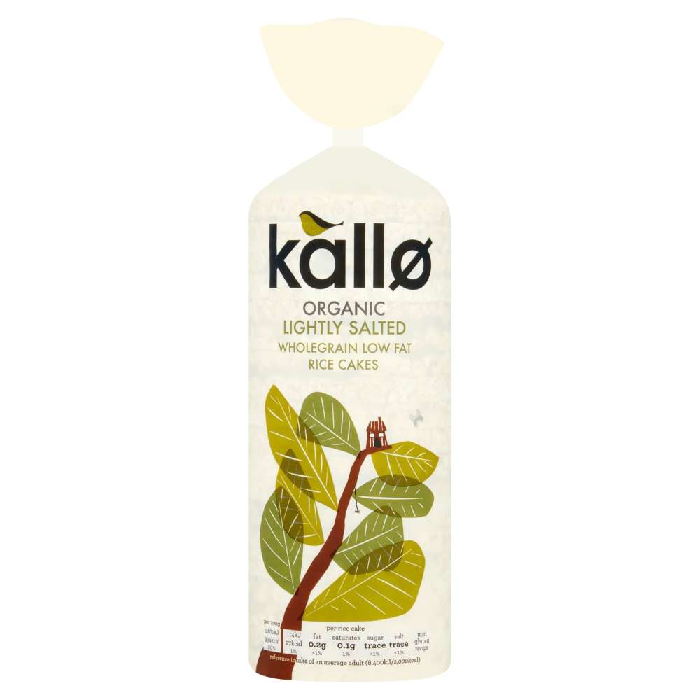 Kallo Organic Lightly Salted Wholegrain Rice Cakes - 130g