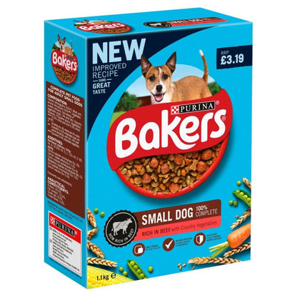5 x Bakers Small Dog With Tasty Beef & Country Vegetables 1.1Kg
