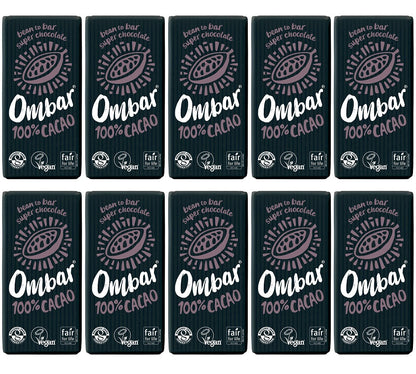 10 x Ombar 100% Cacao - 35g