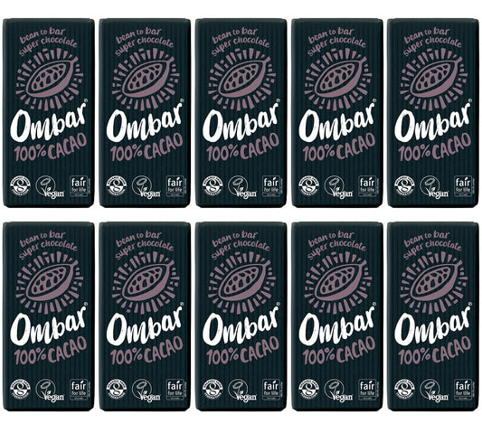 10 x Ombar 100% Cacao - 35g