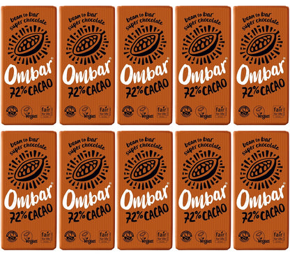 10 x Ombar 72% Cacao - 70g