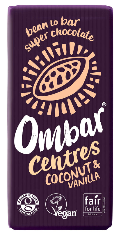 10 x Ombar Centres Coconut & Vanilla - 70g