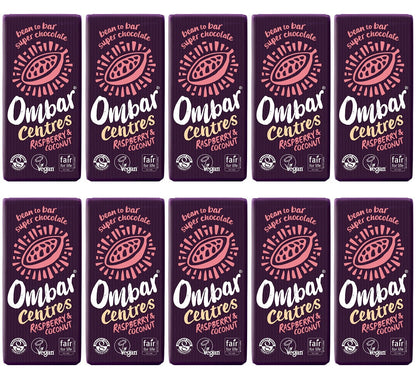 10 x Ombar Centres Raspberry & Coconut - 70g