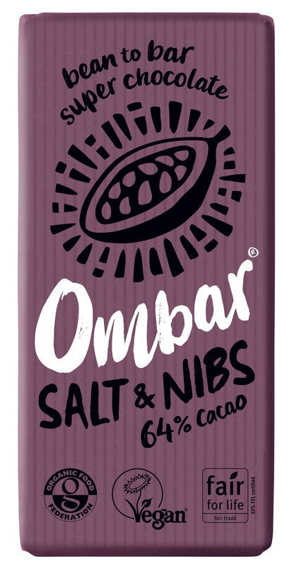 10 x Ombar Salt & Nibs - 70g