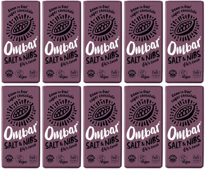 10 x Ombar Salt & Nibs - 70g
