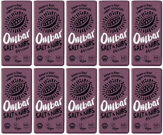 10 x Ombar Salt & Nibs - 70g