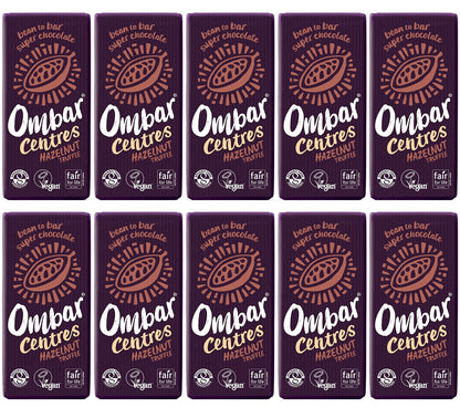 10 x Ombar Centres Hazelnut Truffle - 70g