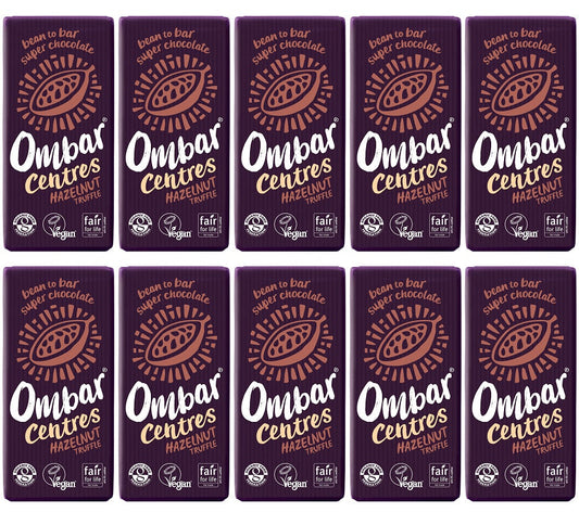 10 x Ombar Centres Hazelnut Truffle - 70g