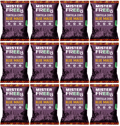 12 x Mister Free'd Tortilla Chips with Blue Maize - 135g