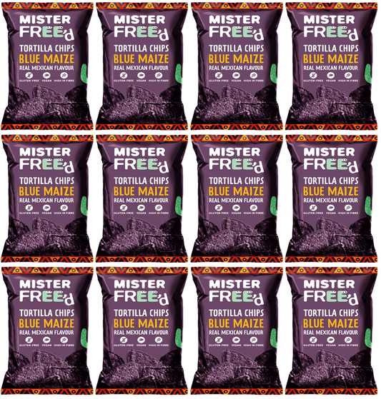 12 x Mister Free'd Tortilla Chips with Blue Maize - 135g