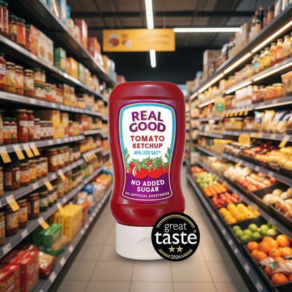 6 x Real Good Tomato Ketchup No Added Sugar - 310g
