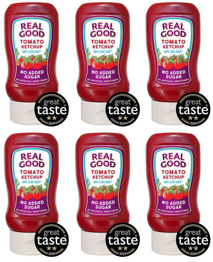 6 x Real Good Tomato Ketchup No Added Sugar - 310g