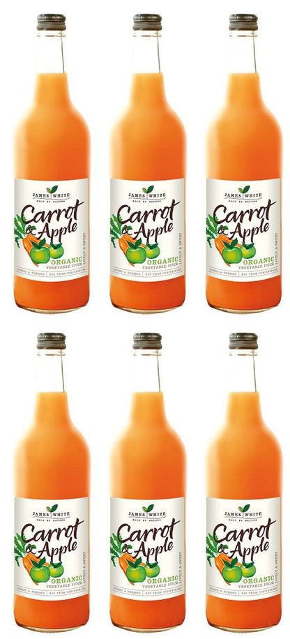 6 x James White Organic Carrot & Apple Juice - 750ml