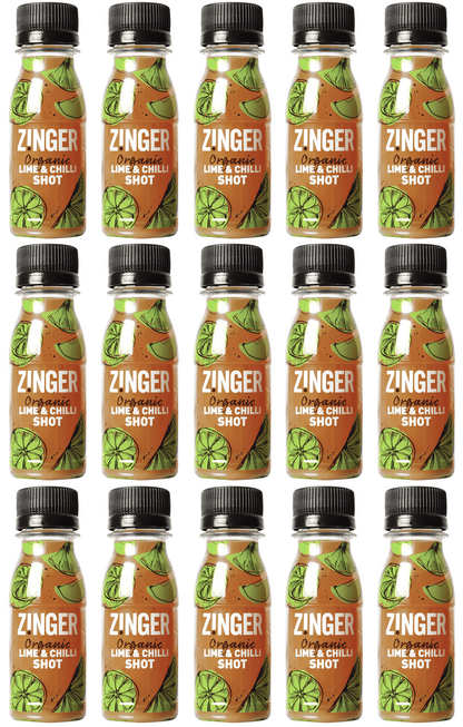 15 x James White Organic Lime & Chilli zinger shot - 70ml