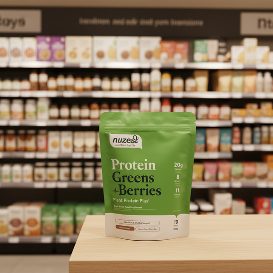 Nuzest Protein Plus Greens + Berries Cocoa Flavour - 300g
