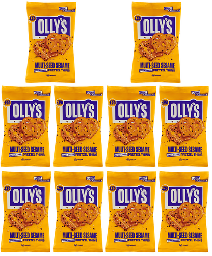 10 x Olly's Pretzel Thins - Multiseed Sesame - 35g