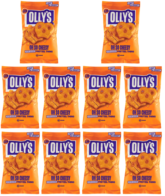 10 x Olly's Pretzel Thins - Oh So Cheesey - 35g