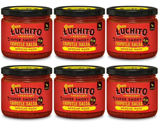 6 x Gran Luchito Super Smokey Chipotle Salsa - 300g