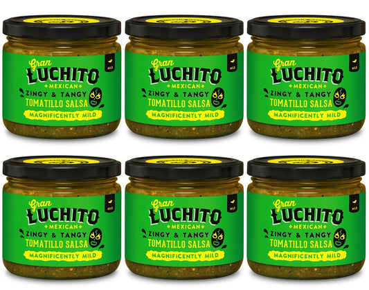 6 x Gran Luchito Zingy and Tanbgy Tomatillo Salsa - 300g