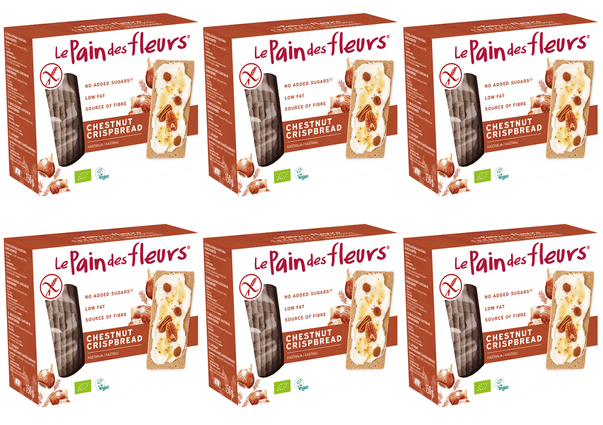 6 x Le Pain Des Fleurs Org Chestnut Flour GF Crispbread - 150g