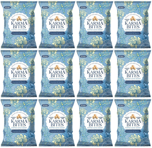 12 x Karma Bites Coconut Popped Lotus Seeds - 25g