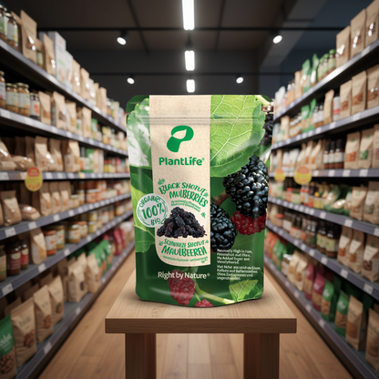 PlantLife Organic Black Mulberries - 80g