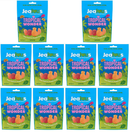 10 x Jealous Sweets Tropical Wonder   Share Bag - 125g