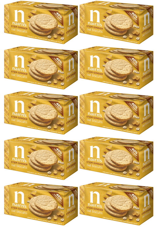 10 x Nairn's Stem Ginger Oat Biscuit - 200g
