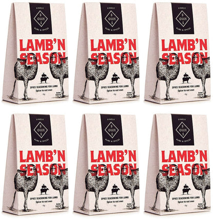 6 x Bohns Lamb'N Season Dry Spice Rub - 60g