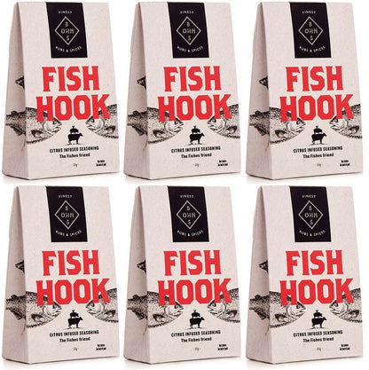 6 x Bohns Fish Hook Dry Spice Rub - 60g