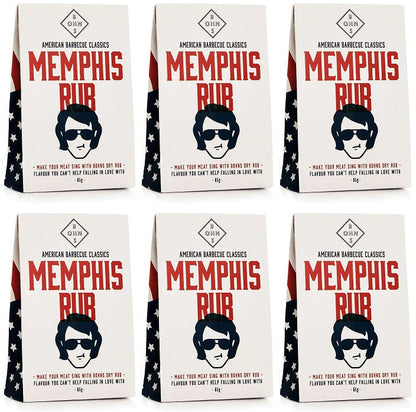 6 x Bohns Memphis Rub BBQ Dry Spice Rub - 60g