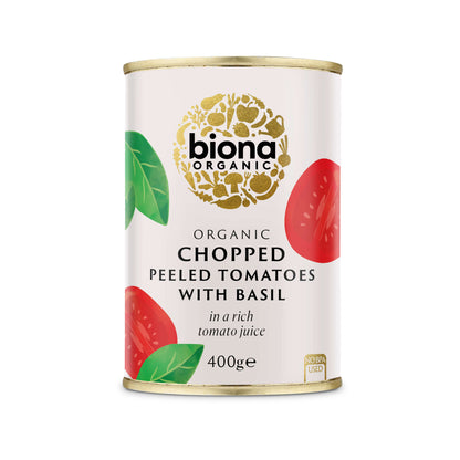 Biona Organic Chopped Tomatoes with Basil - 400g