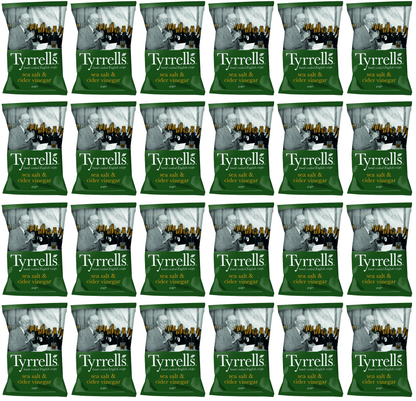 24 x Tyrrells Sea Salt & Cider Vinegar potato crisps - 40g