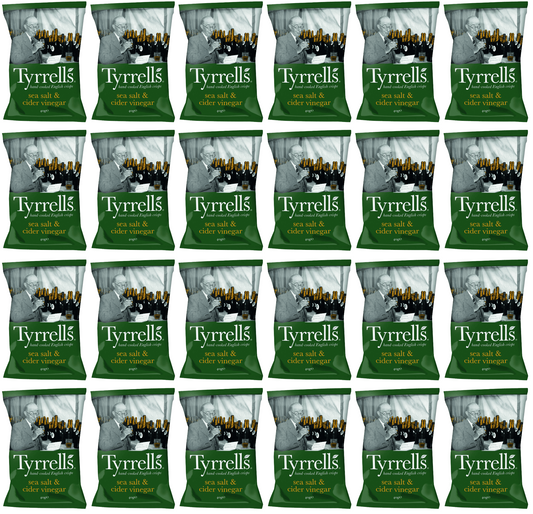 24 x Tyrrells Sea Salt & Cider Vinegar potato crisps - 40g