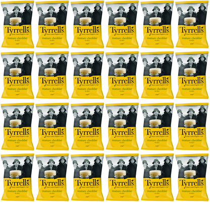 24 x Tyrrells Cheddar Cheese & Chive Potato Crisps - 40g