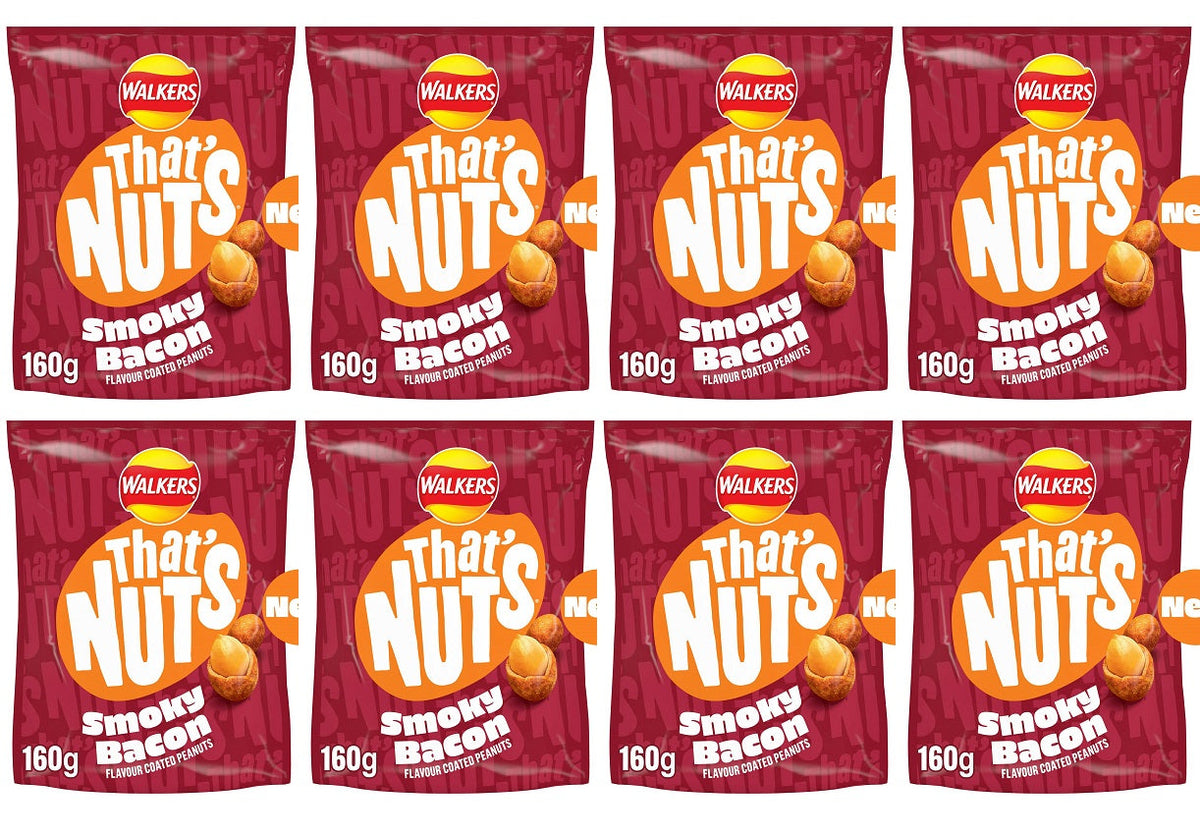 8 x Thats Nuts Walkers Smoky Bacon  - 160GM