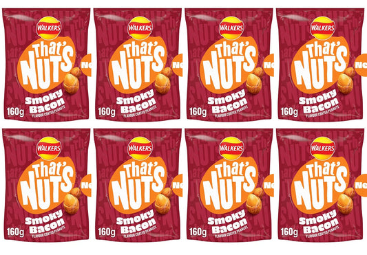 8 x Thats Nuts Walkers Smoky Bacon  - 160GM
