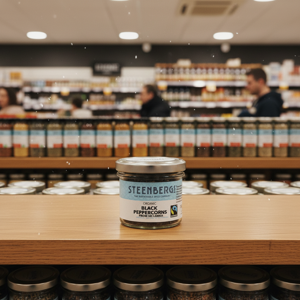 Steenbergs Organic Fairtrade Black Peppercorns - 55g