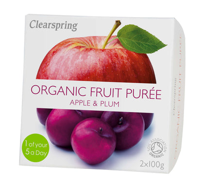 Clearspring Org Fruit Puree - Apple/Plum - 2x100g
