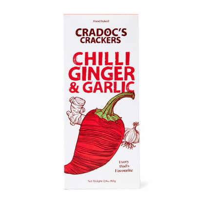 6 x Cradoc's Chilli, Ginger & Garlic Crackers - 80g