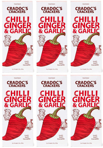 6 x Cradoc's Chilli, Ginger & Garlic Crackers - 80g