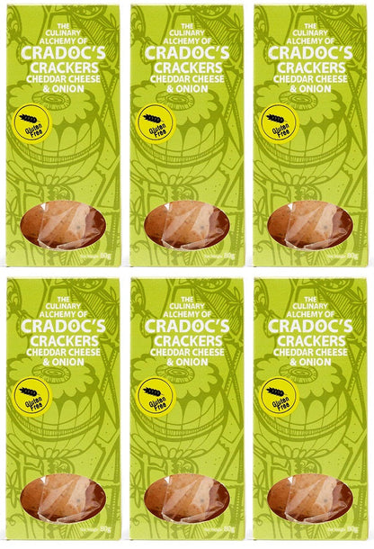 6 x Cradoc's Cheddar & Onion Chutney Crackers - 80g