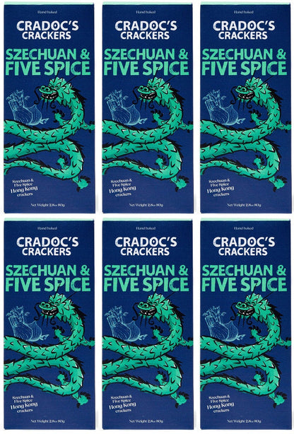 6 x Cradoc's Szechuan & Five Spice Crackers - 80g